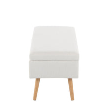  Storage - Bench - Natural Wood, Cream Fabric