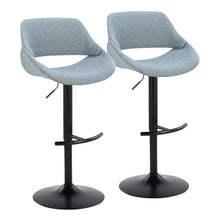  Fabrico - Adjustable Barstool With Rounded T Footrest (Set of 2) - Black Metal
