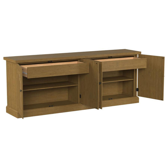 Florence - 4 Door Dining Sideboard Buffet Cabinet - Rustic Honey