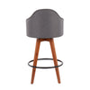 Ahoy - Fixed - Height Counter Stool - Walnut Bamboo Legs And Round Metal Footrest (Set of 2)