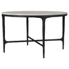 Hermas - Round Genuine Marble Top Metal Coffee Table - White