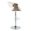 Symphony - Adjustable Barstool (Set of 2) - Chrome Base & Gray Backrest