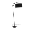 Daniella - Salon 70" Floor Lamp - Black Metal With Black Linen Shade