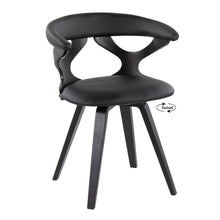  Gardenia - Dining / Accent Chair With Swivel - Black Wood And Black Faux Leather