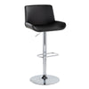 Santi - Upholstered Adjustable Barstool With Swivel And Rounded Rectangle Footrest (Set of 2) - Chrome Metal