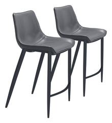  Magnus - Counter Chair (Set of 2) - Dark Gray / Black