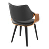 Curvo - High Back Chair (Set of 2) - Black Wood, Walnut Wood, Black Faux Leather