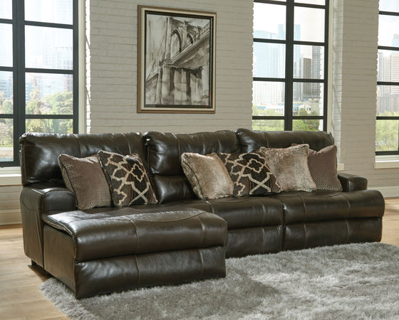 Como - Italian Leather Match Reclining Sectional