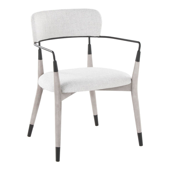 Savannah - Chair (Set of 2) - Gray Brushed Wood, Light Gray Fabric, Black Metal