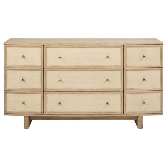 Kailani - 9-Drawer Dresser Cabinet - Beige Oak