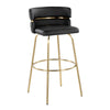 Cinch - 30" Fixed-Height Barstool With Swivel And Round Footrest (Set of 2) - Gold Metal