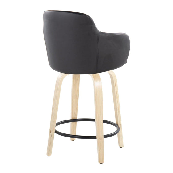 Boyne - 24" Fixed-height Counter Stool (Set of 2) - Black And Beige
