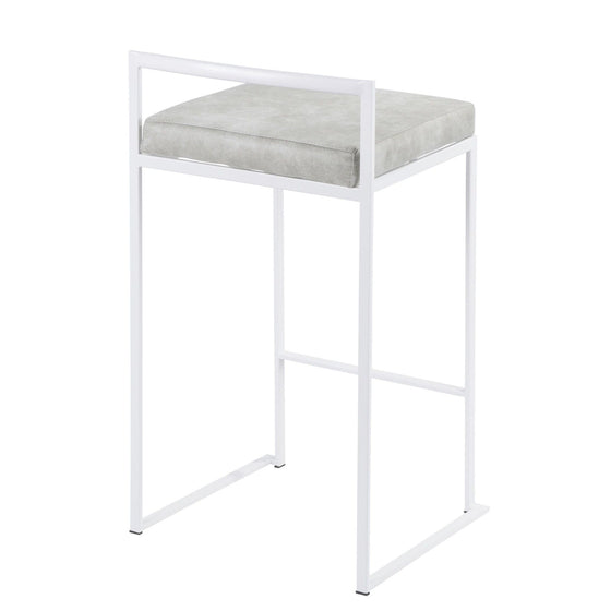 Fuji - Stackable Counter Stool - White Base (Set of 2)