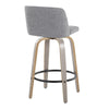 Toriano - 26" Fixed-Height Counter Stool (Set of 2) - Gray & Black Round Base