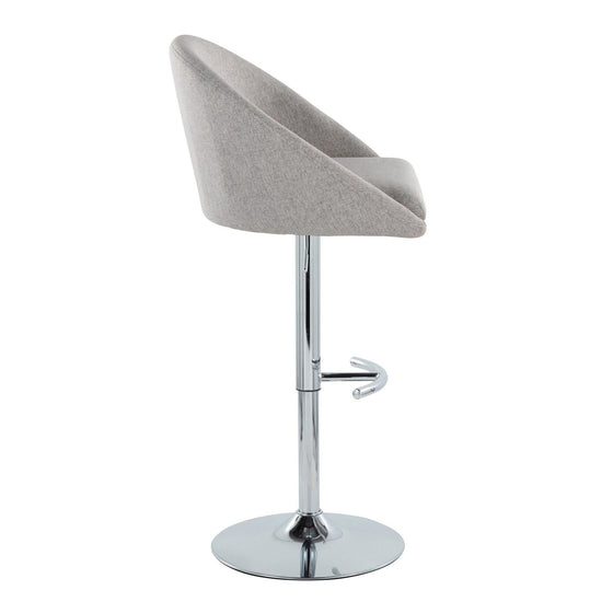 Matisse - Highback Adjustable Barstool With Rounded T Footrest (Set of 2) - Chrome Metal