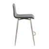 Mara - 26" Upholstered Fixed-Height Counter Stool With Swivel (Set of 2) - Stainless Steel