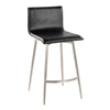 Mara - 26" Upholstered Fixed-Height Counter Stool With Swivel (Set of 2) - Stainless Steel