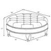 Elchin - Round Upholstered Tufted Ottoman - Oatmeal
