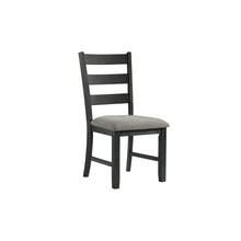  Martin - Dining Side Chair With Gray Fabric (Set of 2) - Black Finish