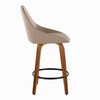 Diana - 26" Fixed-Height Counter Stool With Swivel And Round Black Metal Footrest (Set of 2) - Walnut Wood