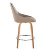 Diana - 26" Fixed-Height Counter Stool With Swivel And Round Chrome Metal Footrest (Set of 2) - Zebra Wood