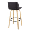 Toriano - 30" Faux Leather Fixed-height Barstool (Set of 2) - Black And Natural