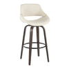 Fabrico - 30" Fixed-Height Barstool With Swivel And Round Black Metal Footrest (Set of 2) - Walnut Glazed Wood