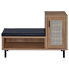 Teller - 1-Door Entryway Shoe Storage Bench - Natural Oak