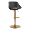 Fabrico - Adjustable Barstool With Swivel And Rounded T Footrest (Set of 2) - Gold Metal