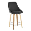 Diana - 24" Fixed-Height Counter Stool With Swivel And Round Chrome Metal Footrest (Set of 2) - Zebra Wood