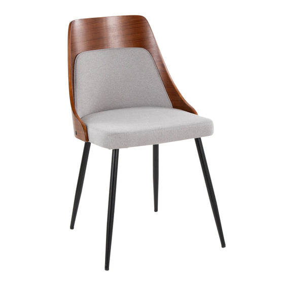 Anabelle - Dining / Accent Chair (Set of 2) - Black Metal, Walnut Wood