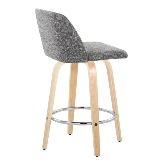 Toriano - 26" Fixed-height Counter Stool (Set of 2) - Gray Noise And Natural