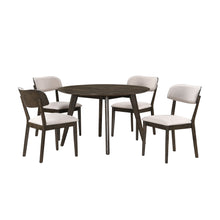  Rex - 48" Round Dining Table & 4 Open Back Chairs - Dark Brown