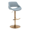 Fabrico - Adjustable Barstool With Swivel And Rounded T Footrest (Set of 2) - Gold Metal
