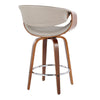 Symphony - 26" Fixed-Height Counter Stool (Set of 2) - Chrome & Walnut Base