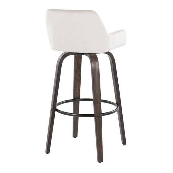 Daniella - 30" Fixed-height Barstool (Set of 2) - Dark Brown And White