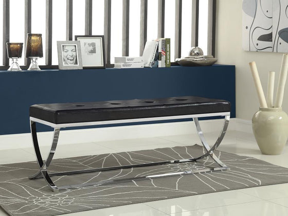 Walton - Leatherette Upholstered Tufted Accent Bench