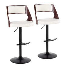  Cecina - Adjustable Barstool With Swivel And Rounded T Footrest (Set of 2) - Black Metal, Cherry Wood
