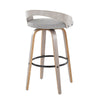 Grotto - 30" Fixed-Height Barstool With Swivel And Round Black Metal Footrest (Set of 2) - Light Gray Wood