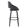 Fabrico - 30" Fixed-Height Barstool With Swivel And Round Black Metal Footrest (Set of 2) - Walnut Glazed Wood