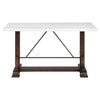 Aldrich - 5 Piece Counter Height Dining Set Genuine - White Marble And Dark Brown