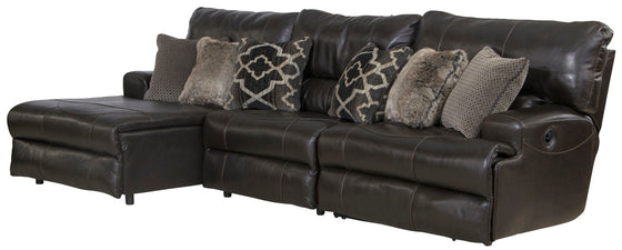 Como - Italian Leather Match Reclining Sectional