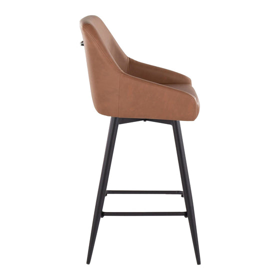 Hannah - 26" Fixed-Height Counter Stool With Swivel (Set of 2) - Black Metal