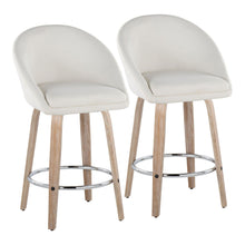  Matisse - 26" Highback Fixed-Height Counter Stool With Swivel And Round Chrome Metal Footrest (Set of 2) - Light Gray Wood