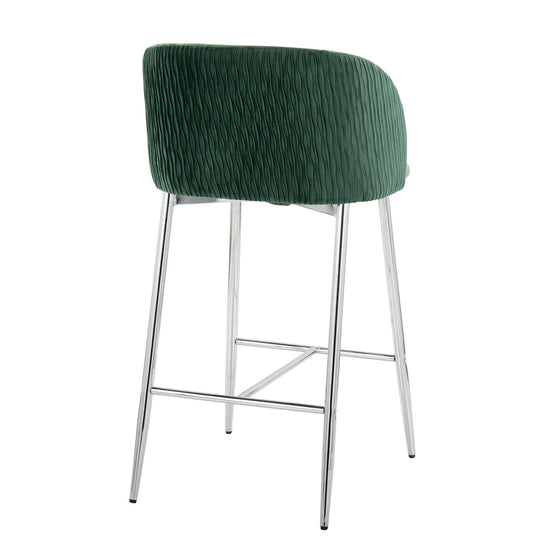 Fran Pleated Waves - 26" Fixed-Height Counter Stool (Set of 2)