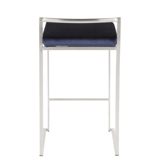 Fuji - Counter Stool Steel With Cushion - Stainless Steel