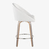 Matisse - 26" Highback Fixed-Height Counter Stool With Swivel And Round Chrome Metal Footrest (Set of 2) - Light Gray Wood