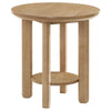 Ottowa - Round Wood Table With Shelf