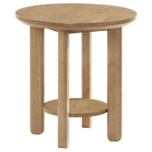  Ottowa - Round Wood Table With Shelf