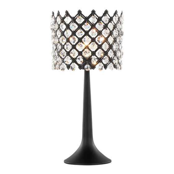 Jasper - 24" Metal Buffet Lamp - Matte Black Metal And Clear Crystal from Grandview Gallery (Set of 2)